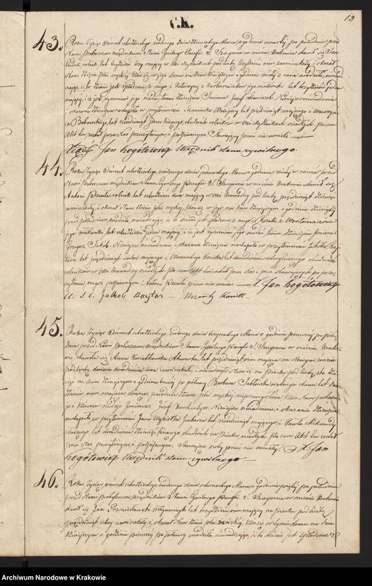image.from.unit.number "Akta Urodzenia Uznania i Przysposobienia Parafii S. Szczepana w Krakowie na Piasku na rok 1847"