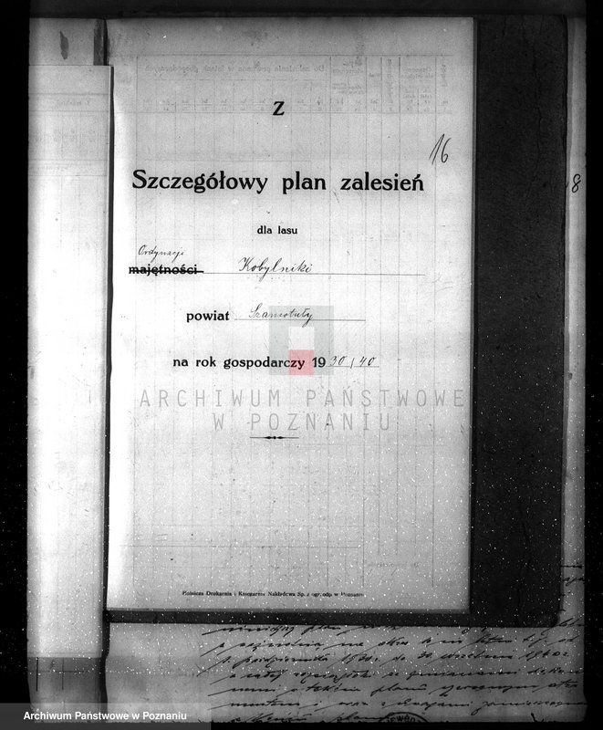 Obraz 20 z jednostki "Plan urządzenia gospodarstwa leśnego dla lasu ordynacji Kobylniki powiat szamotulski 1930-1940"