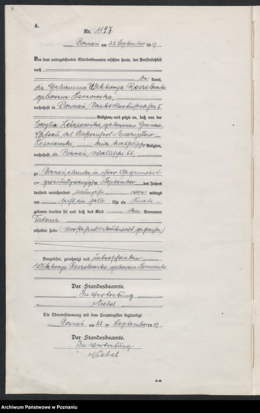 Obraz 6 z jednostki "Księga urodzeń odpis tom IV [Rejestr poboczny urodzeń]"