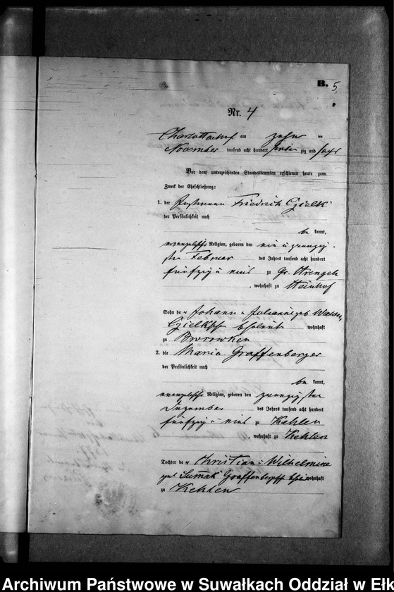 image.from.unit.number "Heiraths-Neben-Register des Preussischen Standes-Amtes Gr. Strengeln Kreis Angerburg"