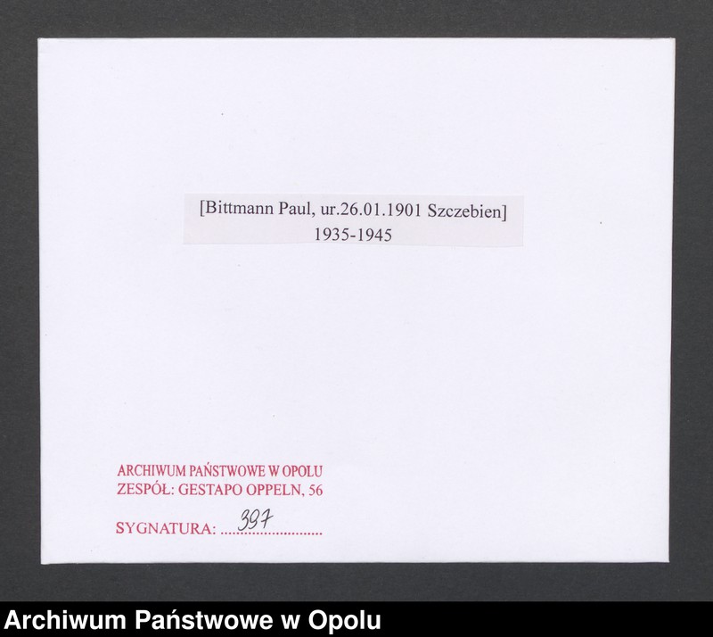 Obraz 2 z jednostki "[Bittmann Paul, ur.26.01.1901 Szczebien]"