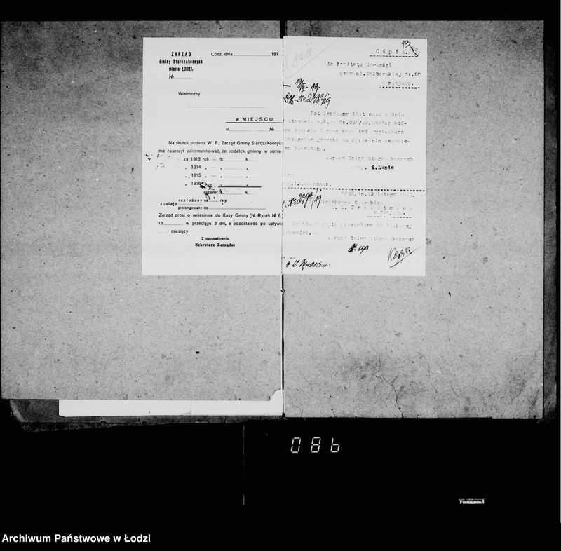 Obraz 16 z jednostki "Akta dotyczące synagogi przy ul. Wolborskiej nr 20"