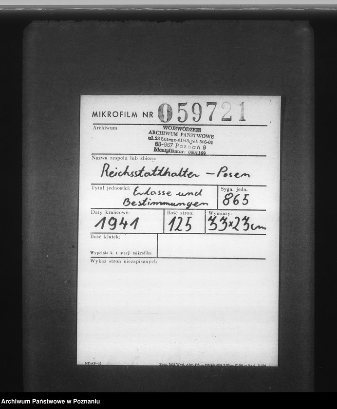 Obraz 2 z jednostki "Erlasse und Bestimmungen"