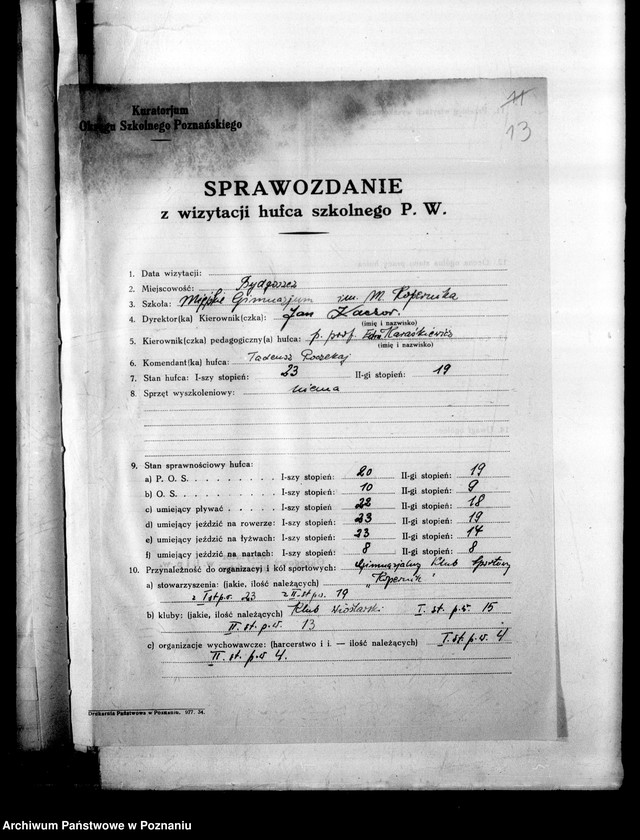 Obraz 16 z jednostki "[Sprawozdania roczne ze sprawności fizycznej członków hufca szkolnego P.W.]"
