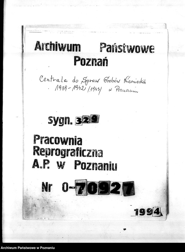 Obraz 1 z jednostki "Amtsbezirk Krone (powiat Bydgoszcz). Zgłoszenia zmarłych i zaginionych miejscowych Niemców w 1939 roku"