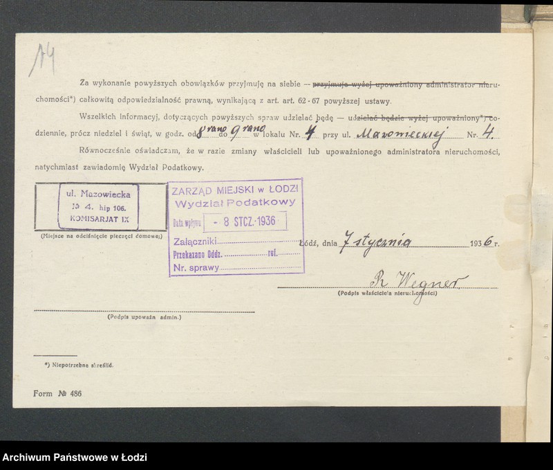 image.from.unit.number "Księga inwentarzowa nieruchomości m. Łodzi ul. Mazowiecka"