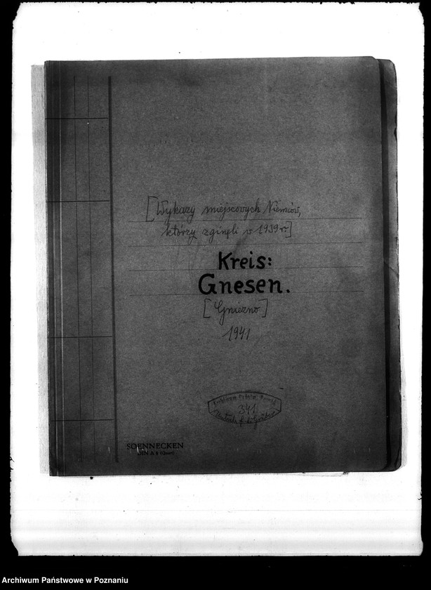 Obraz 4 z jednostki "Kreis Gnesen (Gniezno). Wykazy miejscowych Niemców, którzy zginęli w 1939 roku"