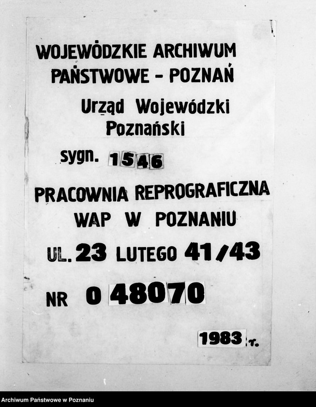 Obraz 1 z jednostki "/Zakłady Opieki Społecznej, dane statystyczne/"