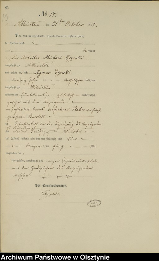 image.from.unit.number "Haupt-Sterbe-Register Nr 1 - 45"