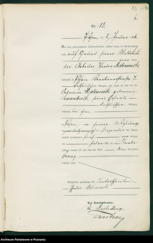 Obraz 15 z jednostki "Księga miejscowa urodzeń tom I"