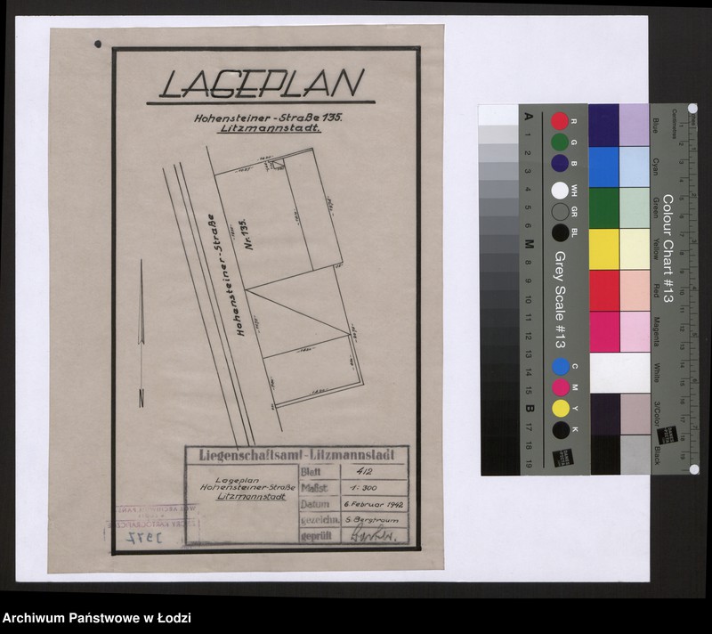 Obraz 1 z jednostki "Lageplan Hohensteiner - Strasse 135 Litzmannstadt"