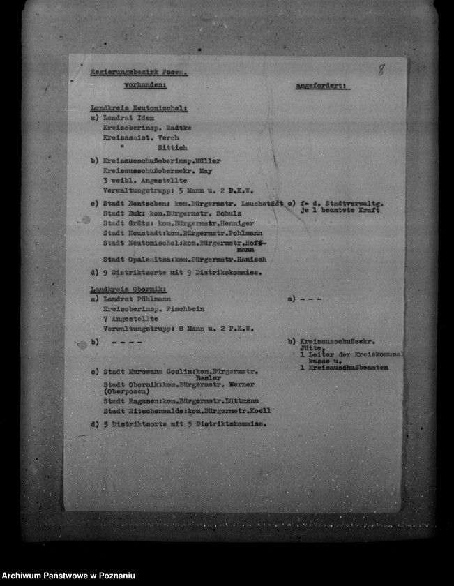 Obraz 12 z jednostki "Personal. Regierung und Landratsämter Posen"