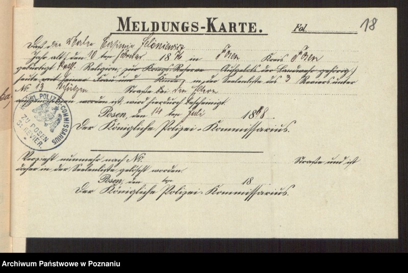 Obraz 20 z jednostki "Die von den Verlobten beigebrachten Urkunden zur Eheschliessung pro 1898"