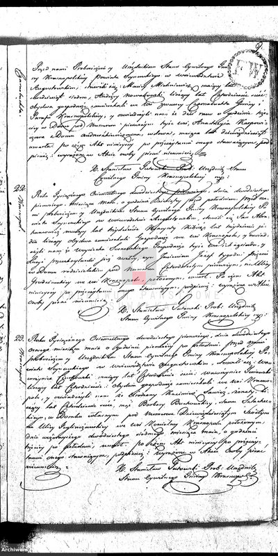 image.from.unit.number "Akta Zeszłych Gminy Krasnopolskiey R-ku 1821. Powiat Seyneński Województwa Augstowskiego."