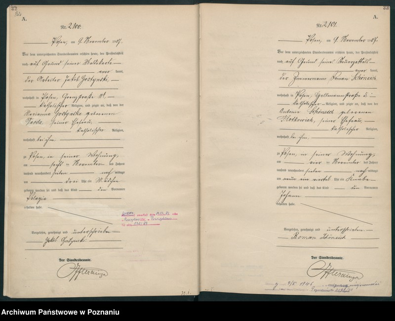 Obraz 19 z jednostki "Księga miejscowa urodzeń tom V [Rejestr główny urodzeń]"