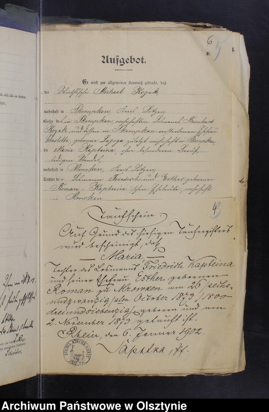 image.from.unit.number "Beläge zum Heiraths-Register"
