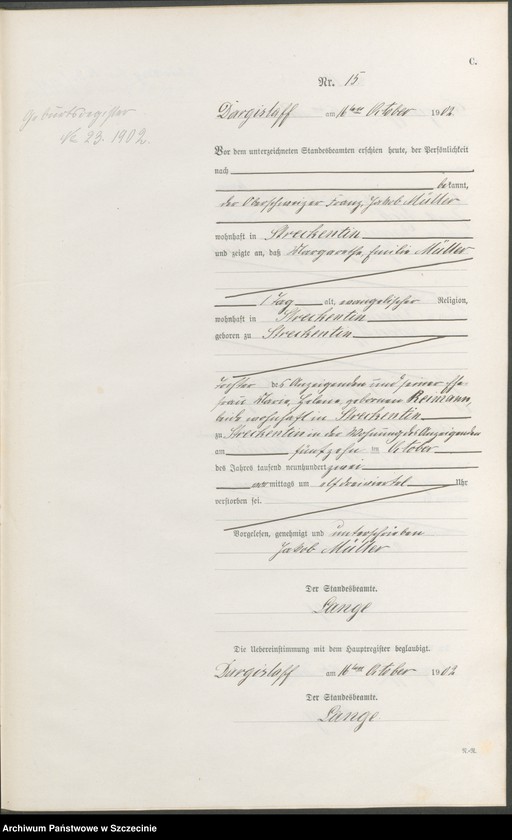 Obraz 18 z jednostki "Sterbe-Register (Neben-Register)"