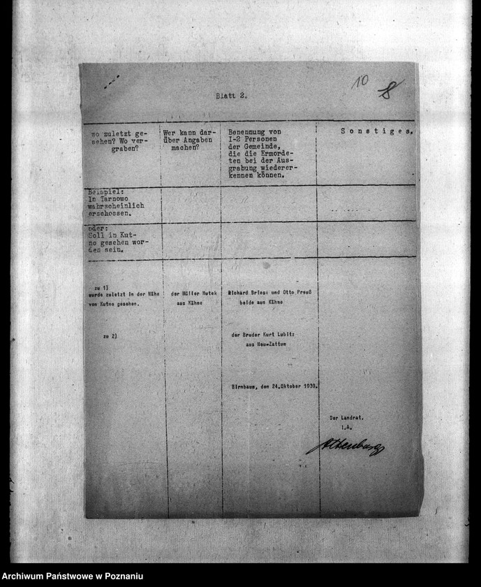 Obraz 14 z jednostki "Amtliche Meldungen Kreis Birubaum (Międzychód)"