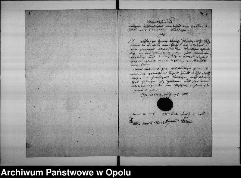 Obraz 8 z jednostki "Acta des Magistrats zu Oppeln betreffend den Verkauf der Mauern von der Abgebrandten Reitbahn, Planirung des Platzes und Instandsetzung der dortigen Stadtmauer Vol. I 1817-1823"