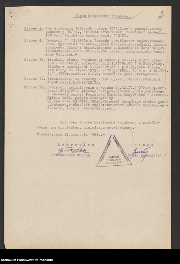 Obraz 17 z jednostki "Życiorysy powstańców wielkopolskich: G - tom V /Grobelny Franciszek - Grzegorczyk Antoni/."