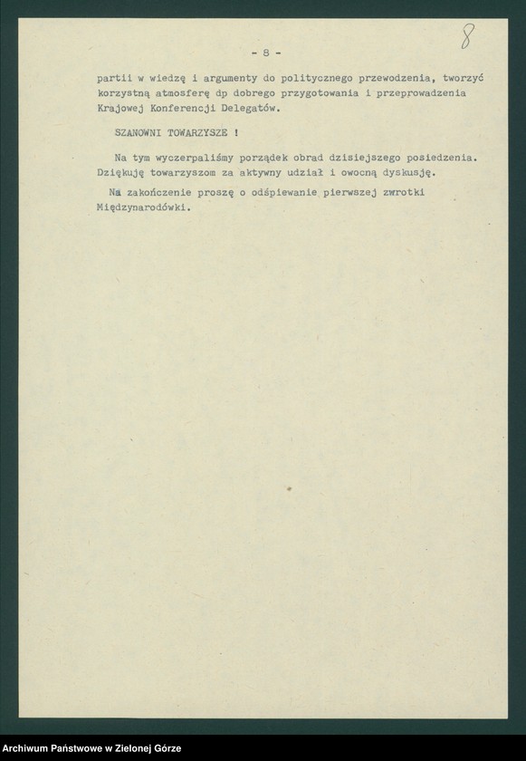 Obraz 10 z jednostki "Protokół z X plenarnego posiedzenia KW nt. Funkcjonowanie wojewódzkiej organizacji partyjnej w nowych warunkach politycznych. Załączniki. 14 kwietnia 1989"