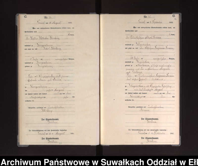 image.from.unit.number "Sterbe-Neben-Register des Königlichen Preussischen Standes-Amtes Gneist Kreis Loetzen"