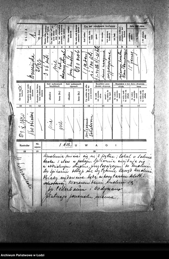 Obraz 4 z jednostki "[Kuchnia przy ul. Brzezińskiej 25. Działalność kuchni, personel, konsumenci, kontrole]"