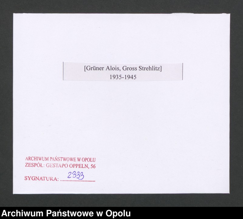 Obraz 2 z jednostki "[Grüner Alois, Gross Strehlitz]"