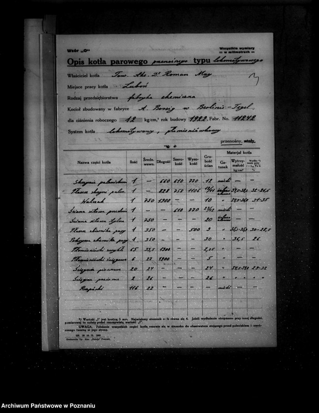 Obraz 7 z jednostki "Chemiczna Fabryka- Towarzystwo Akcyjne Dr R. Maya nr woj 5495 Luboń powiat poznański"