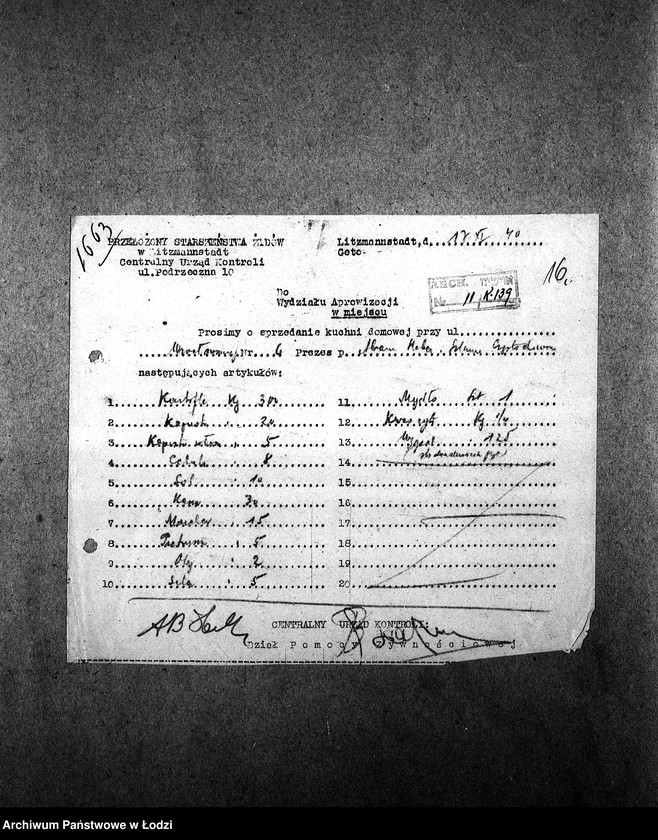 Obraz 19 z jednostki "[Kuchnia nr 139, ul. Wrocławska 6 (Lutomierska 41). Działalność kuchni, personel, konsumenci, kontrole]"