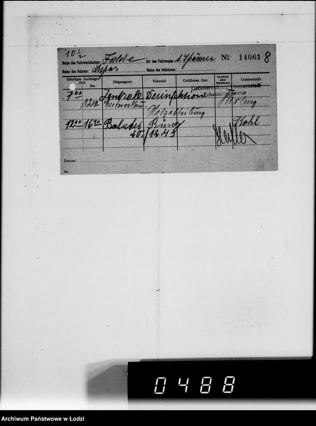 Obraz 12 z jednostki "A.Fulde [rachunki za usługi transportowe dla Getta]"