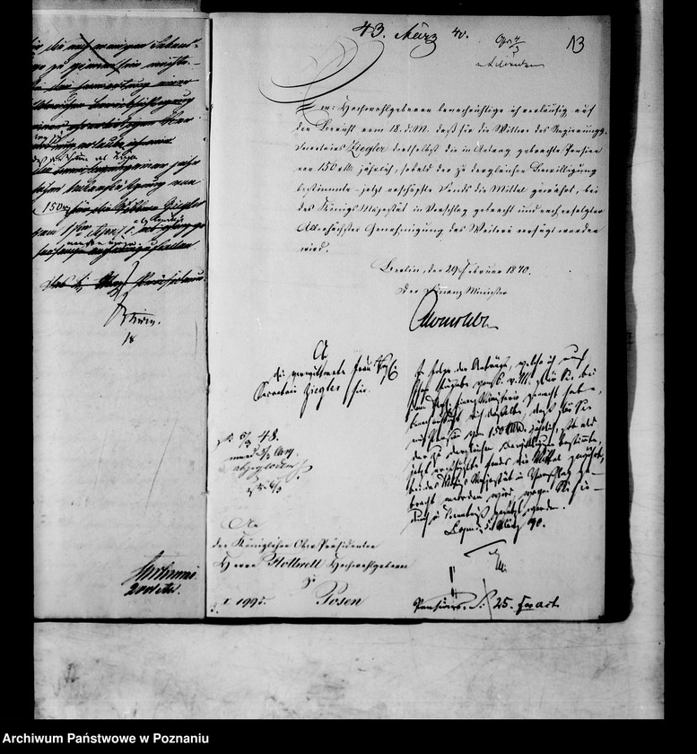 Obraz 17 z jednostki "Die für die Witwe des verstorbenen Regierungssekrätars Ziegler nachgesuchte Pension oder fortdauernde Unterstützung."