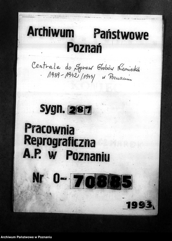 Obraz 1 z jednostki "Korespondencja w sprawie miejscowych Niemców, którzy zginęli w 1939 roku"