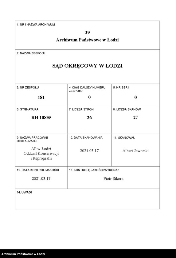 Obraz 1 z jednostki "Izaak Berger- przędzalnia zarobkowa"