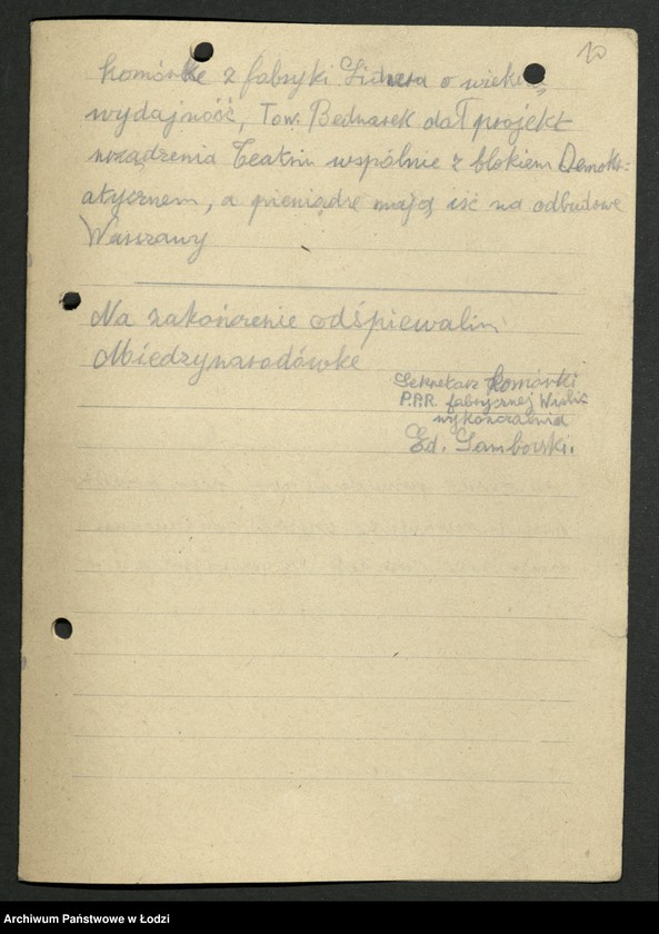 Obraz 11 z jednostki "[Wojewódzka Szkoła Partyjna Polskiej Partii Robotniczej -] sprawozdania słuchaczy z wyjazdów w teren"