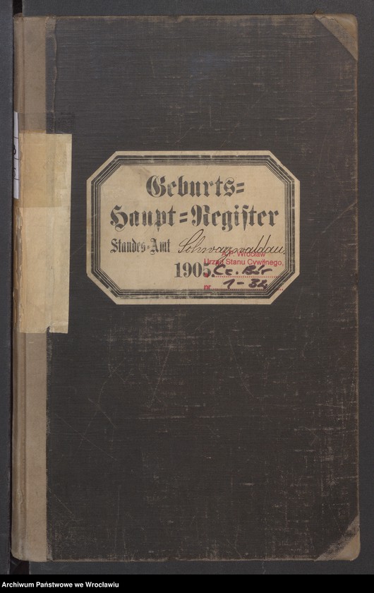 image.from.unit.number "Geburts-Haupt-Register Schwarzwaldau (Czarny Bór) 1905"