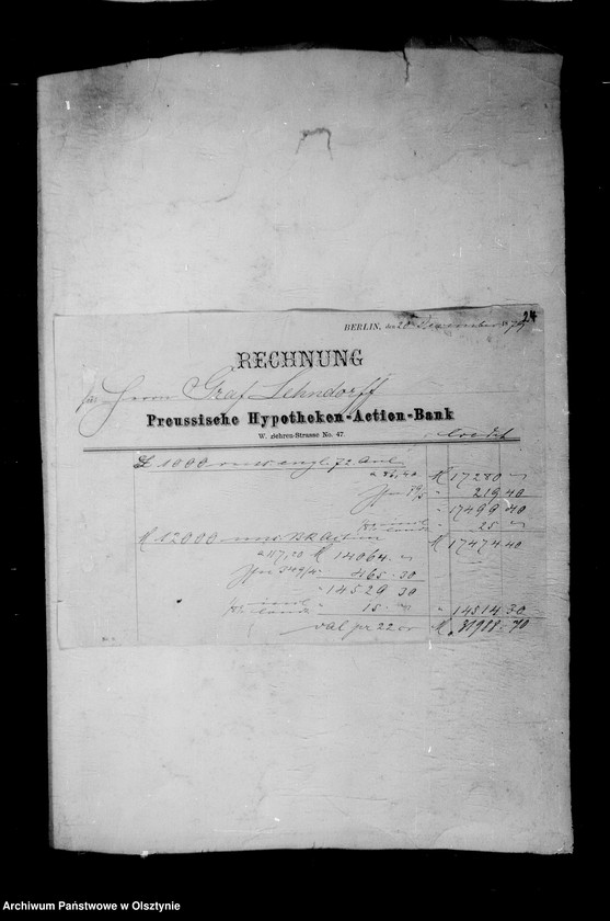 image.from.unit.number "/Akten betr. Geldgeschäfte der Lehndorff mit der Preuss. Hypotheken- Aktien- Bank, Berlin/"