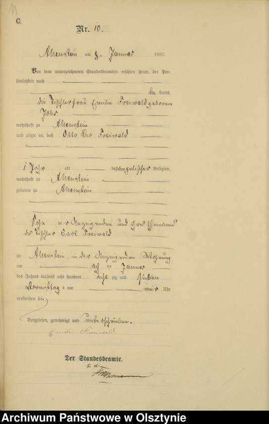 image.from.unit.number "Sterbe-Haupt-Register Tom I,Nr 1 - 316"