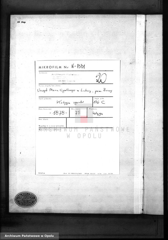 Obraz 3 z jednostki "Sterbe-Neben-Register des Standes Amt Leubusch pro 1878"