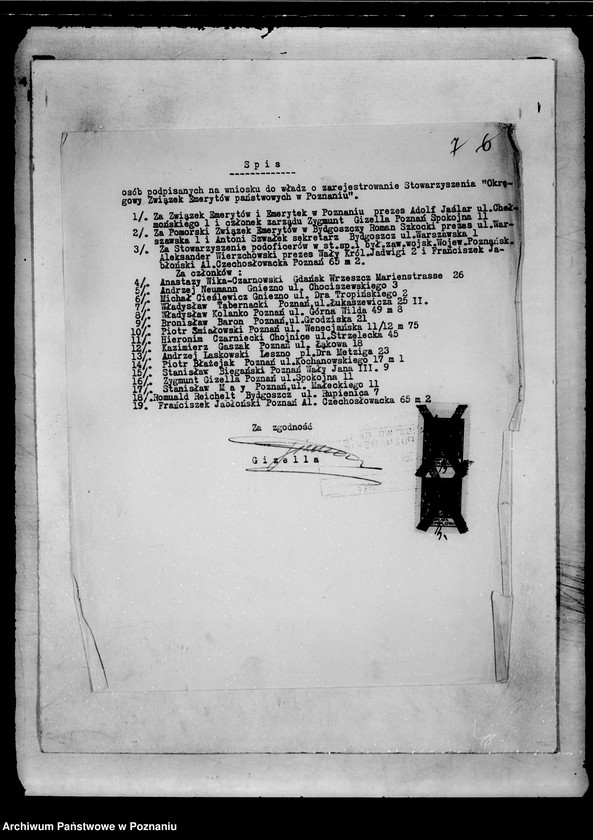 Obraz 10 z jednostki "Okręgowy Związek Emerytów i Emerytek Państwowych Wdów i Sierot po urzędnikach na Poznańskie i Pomorze w Poznaniu"