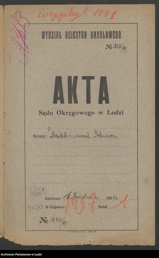 Obraz 2 z jednostki "Mendel i Szmul Rabinson- sprzedaż manufaktury"