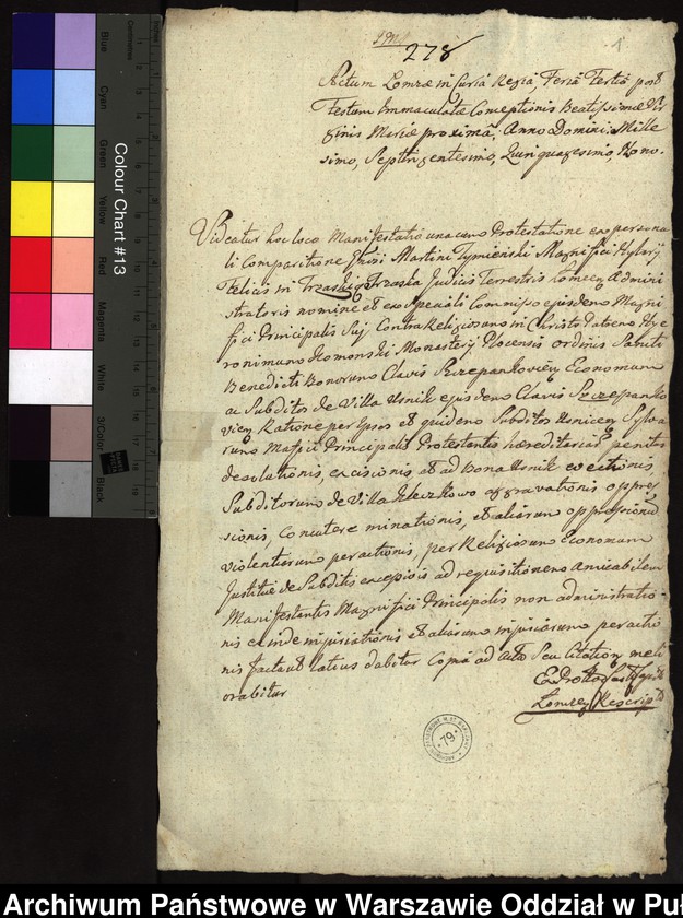 image.from.unit.number "Kopia ekstraktu z ks. gr. łomżyńskich protestacji z 1759 roku sędziego ziem. łomżyńskiego Hilarego Feliksa Trzaski przeciw ekonomowi klucza szczepankowskiego Hieronimowi Komońskiemu i poddanym z dóbr klasztoru Uśnik o wycięcie drzew i inne szkody poczynione w Kleczkowie"