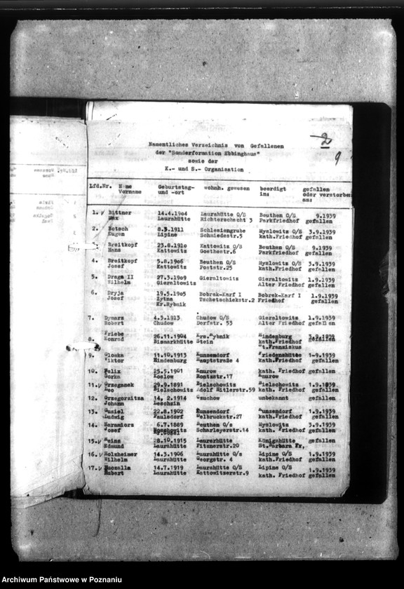 Obraz 14 z jednostki "Freikorpskämpfer "Ebbinghaus" - Oberschlesien- polegli w 1939 roku"