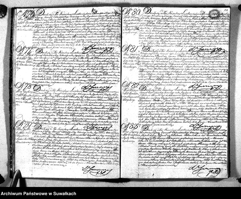 image.from.unit.number "Księga Duplikat Urodzonych Umarłych i Zaślubionych Parafii Liszkowskiey w Obwodzie Seyneńskim Guberni Augustowskiey na Rok 1843"