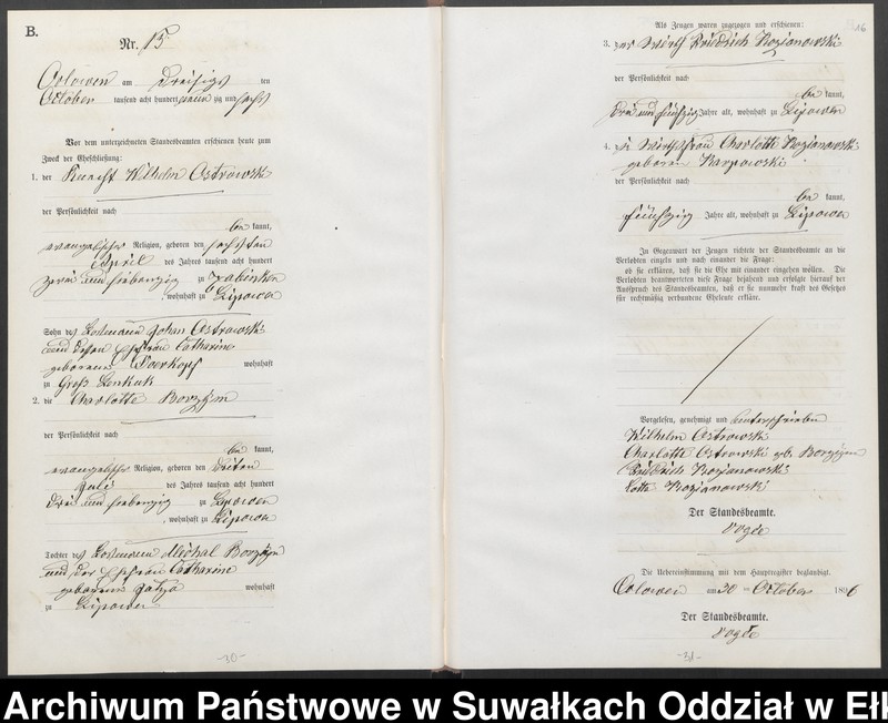 image.from.unit.number "Heiraths-Neben-Register des Preussischen Standes-Amtes Orlowen Kreis Loetzen"