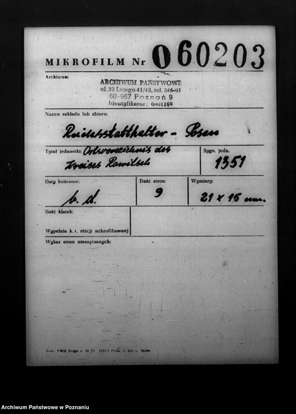 Obraz 2 z jednostki "Ortsverzeichnis des Kreises Rawitsch"