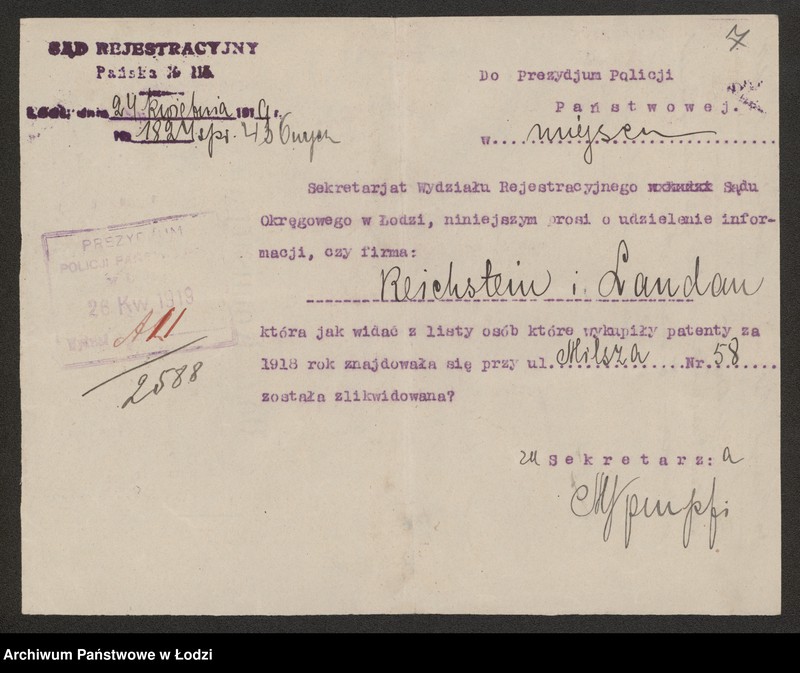 Obraz 9 z jednostki "Maks Reichstern, Maurycy Landan- fabrykacja i sprzedaż materiałów wełnianych i półwełnianych"