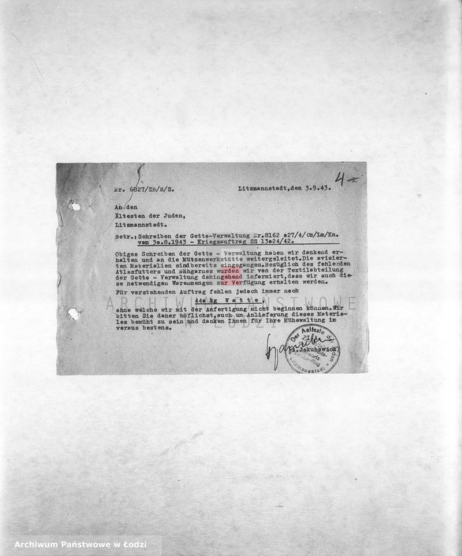 Obraz 7 z jednostki "Arbeitsressort M-P [Niemieckie zamówienia skierowane do resortów pracy, produkcja, zapotrzebowania materiałów do produkcji]"