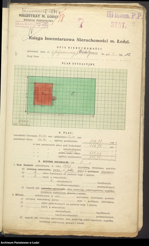 image.from.unit.number "Księga inwentarzowa nieruchomości m. Łodzi ul. Julianowska"