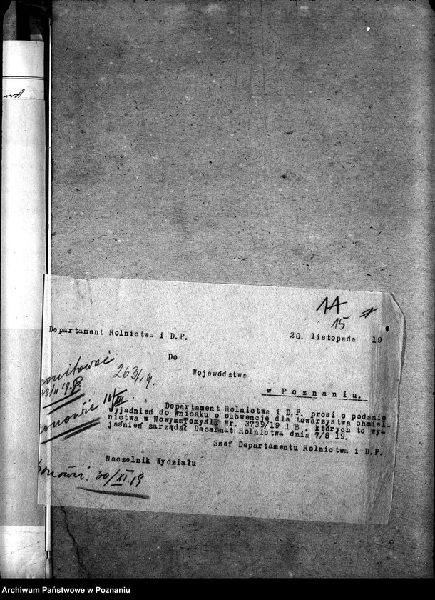 Obraz 19 z jednostki "Przemysł rolniczy i pokrewny - korespondencja"